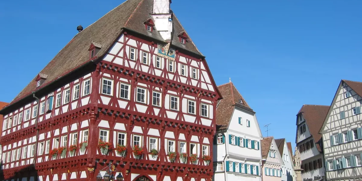 Foto Rathaus Markgröningen und Teile vom Marktplatz